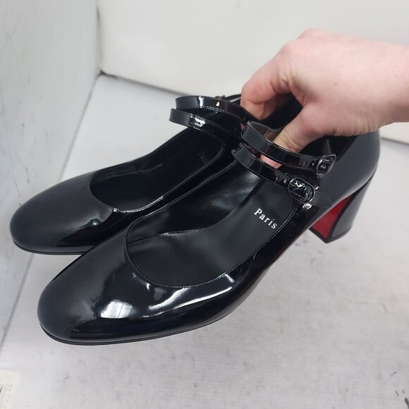 CHRISTIAN LOUBOUTIN Miss Jane Patent Black Buckle Pump Shoe - Picture 12 of 12